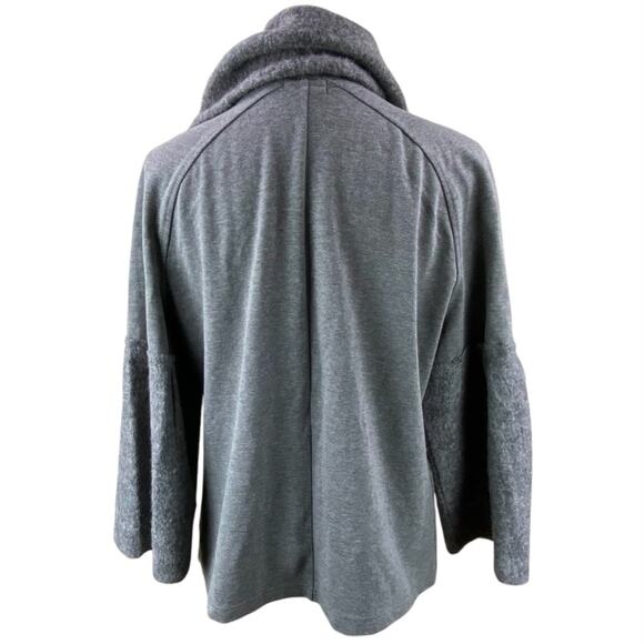 SOLD.   Lisa International Boiled Wool Jacket Size L Art To Wear Coat Gray Boho - Picture 5 of 9
